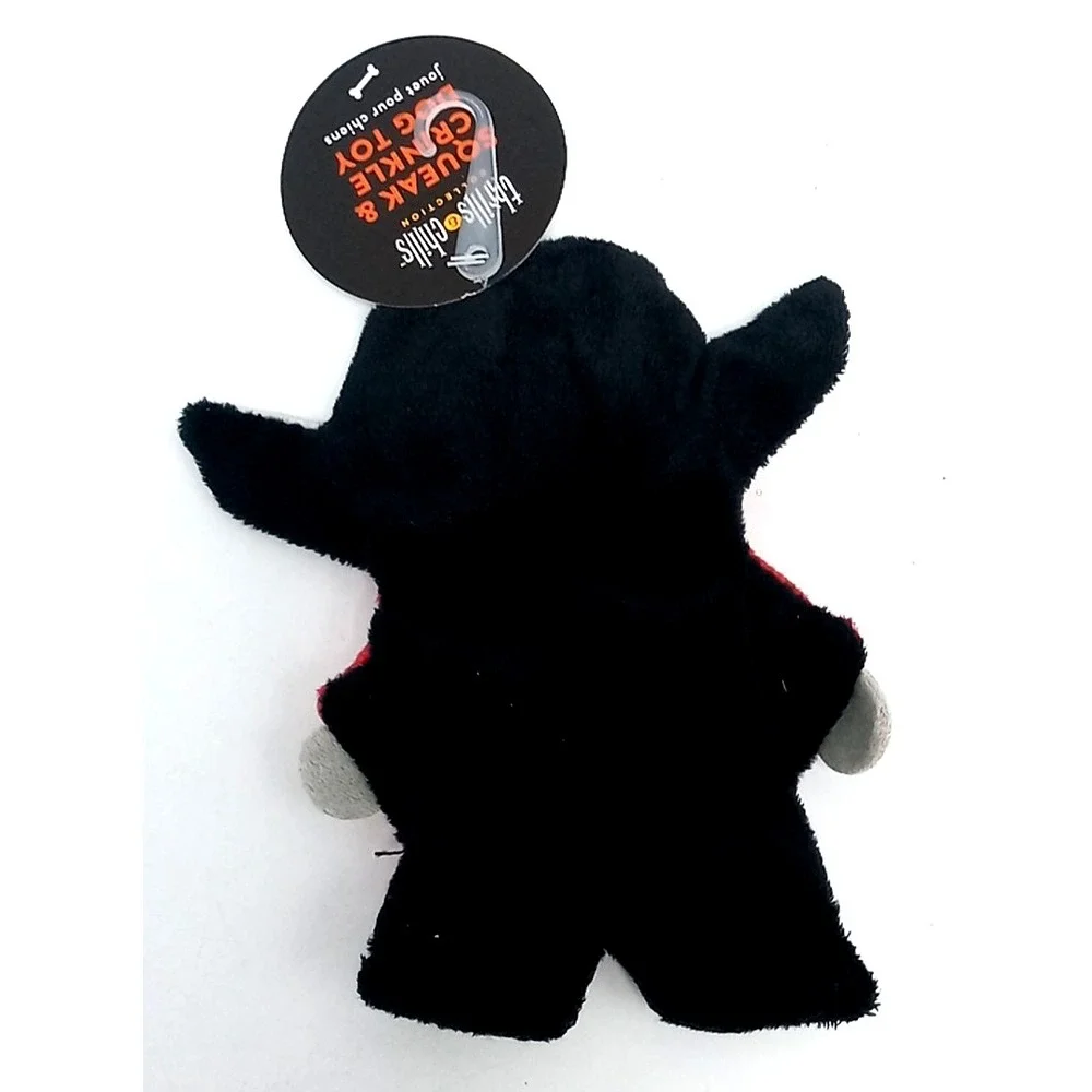 Thrills‎ & Chills Squeak & Crinkle Halloween Dracula Flat Small Dog Puppy Toy